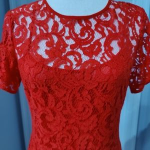Michael kors red lace dress